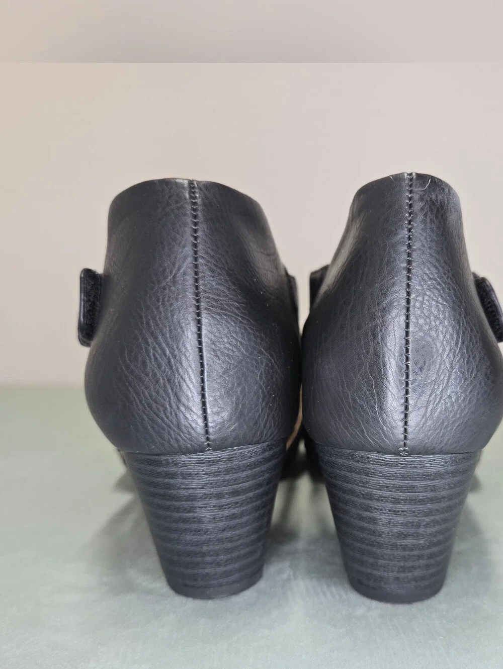 Natural Soul Daya Black Peep Toe Block Heel Sandal Size 9